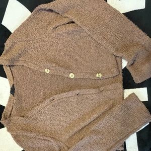 Fuzzy Cropped Cardigan